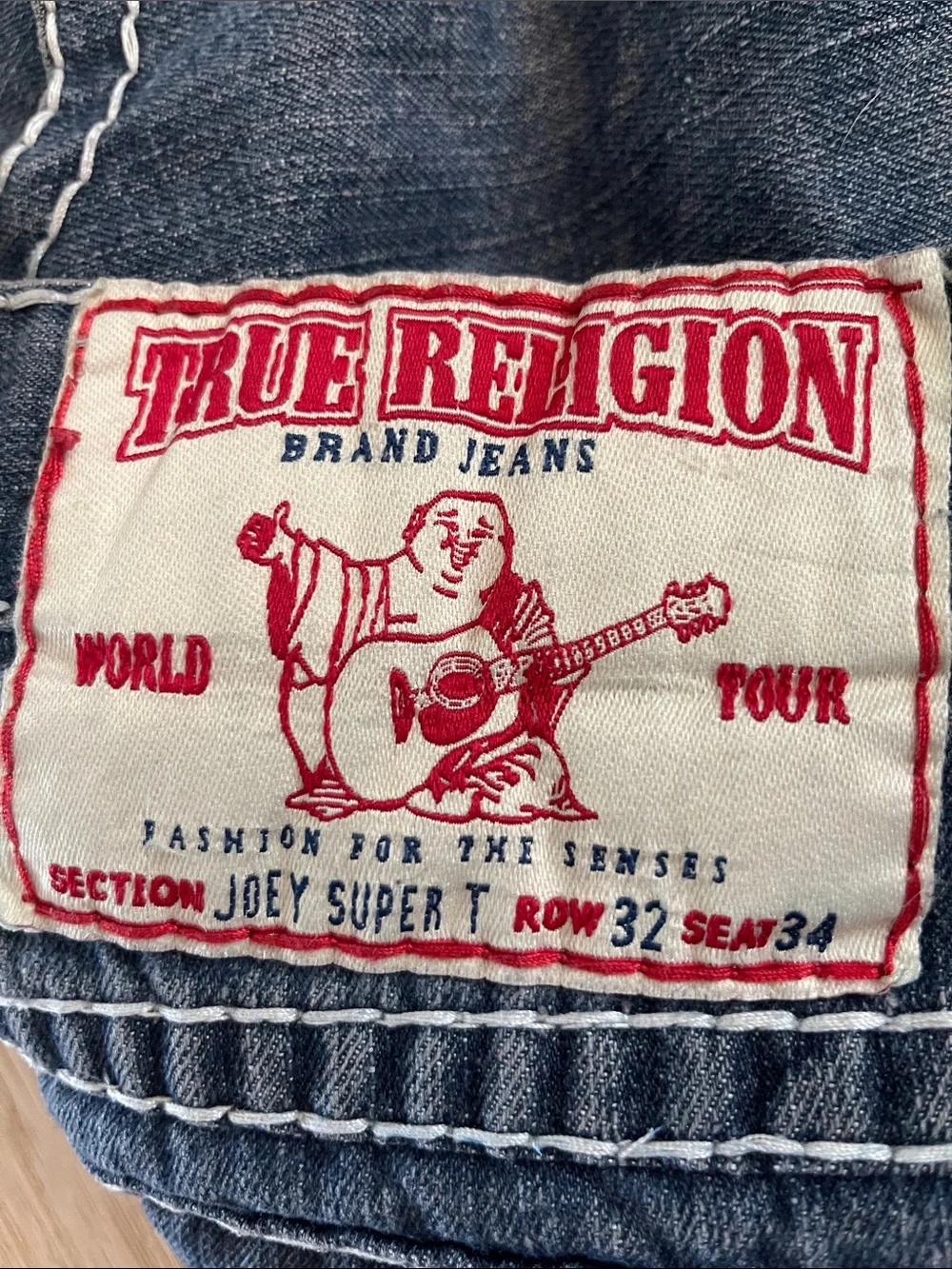 True Religion Joey Men’s Straight Jeans in Blue Denim 32x34